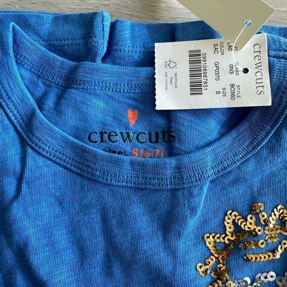 J. Crew‎ Cuts Sequin CLOUD Graphic BLUE S NWT IN PACKAGE - Picture 7 of 8